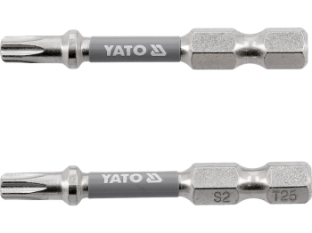 Насадка викруткова YATO TORX T25 х 50 мм. HEX 1/4", покрита нікелем, 2 шт.[10]