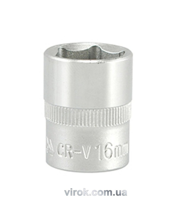 Головка торцева 6-гранна YATO : квадрат 3/8", М= 16 мм, L= 28 мм [12/240/480]