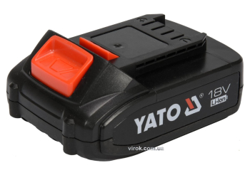 Акумулятор Li-Ion YATO : 18 В, 2.0 А/Год, тривалість заряджання- 1 год(DW)