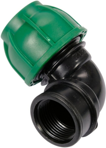 Коліно 90° до водяних пластикових труб з внутр. різьбою 32 мм- 1" FLO поліпропілен, для тиску 1 MPa