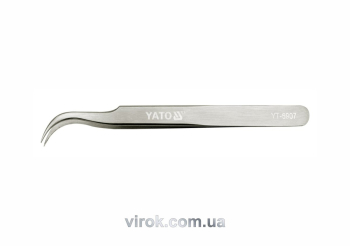 Пінцет вигнутий YATO : L= 115 мм [20/240]
