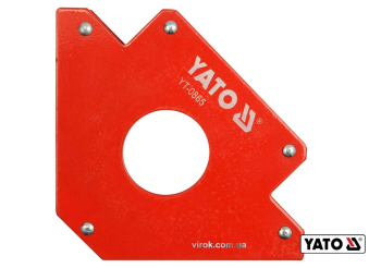 Струбцина магнітна для зварки YATO : 34 кг, 122 х 190 х 25 мм, Ø= 46 мм [6/18]
