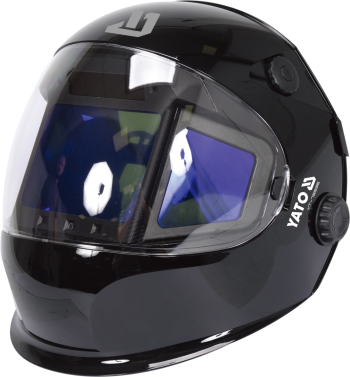 Маска електрозварювальника YATO TRUE COLOR з автозатемнюв фільтром 117х 156х 9,4мм, вічко- 108х82 мм