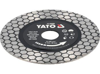 Диск відрізний алмазний по фарфору і граніту YATO Ø= 125/22.2x 1.8 мм, сухий різ [10/100]