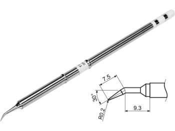 Наконечник для точкової пайки з вклад грілкою YATO заг. l= 155мм, наконеч 7,5+9,3х0,2 мм, тип T12-JL