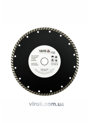 Диск алмазний турбо YATO : "TURBO" Ø= 230x8,0x22,2 мм. H= 3,1 мм [10/40]