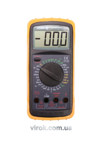 Мультиметр для вимірювання електричних параметрів VOREL : цифровий, висота цифр- 25 мм [20]