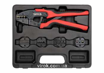 Кліщі для обтискання і зачистки проводів YATO, L=260 мм зі змінними вставками  кпл. 6 шт. [10]