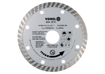 Диск відрізний алмазний VOREL : TURBO Ø= 115 мм [20/200]