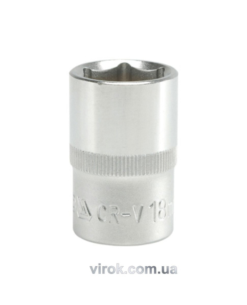 Головка торцева 6-гранна YATO : квадрат 1/2", М= 18 мм, L= 38 мм [12/120/240]