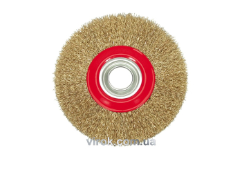 Щітка - крацовка для точильного станка VOREL латунна. сталь Ø-150мм [12/36]