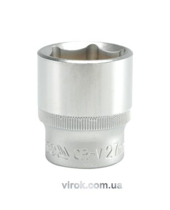 Головка торцева 6-гранна YATO : квадрат 1/2", М= 27 мм, L= 42 мм [12/60/120]