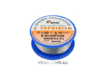 Припій Sn60-Pb40 дротяний на котушці VOREL : Ø=1мм, m=100 г  [30]