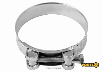 Хомут сталевий, з гвинтовим затискачем GBS W1 VOREL : Ø= 92-97/ 24 мм, оцинкований [100]