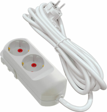 Подовжувач мережевий VIROK: l= 3 м, з 2 гніздами із заземленням