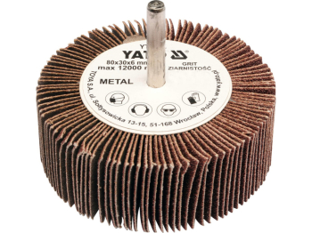 Круг пелюстковий шліфувальний YATO P150, Ø= 80 мм h= 30 мм, шпиндель Ø= 6 мм [10/60]