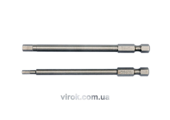 Набір насадок викруткових YATO : "HEX TAMPER" 3мм,5мм, квадрат 1/4", L= 100 мм. 2шт.[25/100]