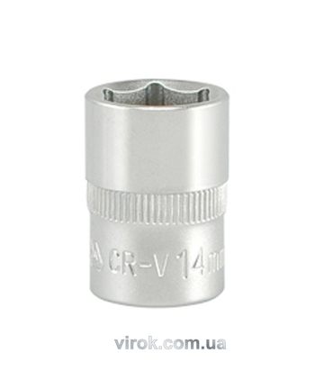 Головка торцева 6-гранна YATO : квадрат 3/8", М= 14 мм, L= 28 мм [24/240/480]