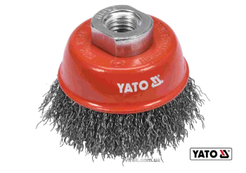 Щітка зачисна  "чашка" до КШМ YATO Ø=65 мм, гайка- М14  з нержавіючої сталі: [10/80]