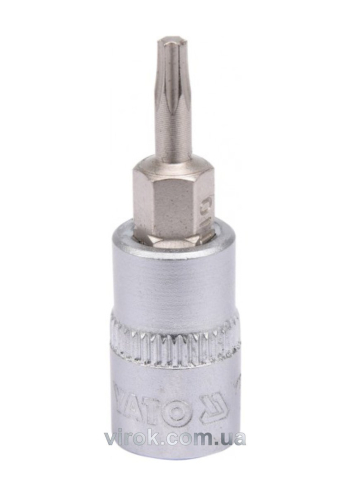 Головка торцева YATO квадрат 1/4 "TORX" Т10, L= 37 мм [150/600]