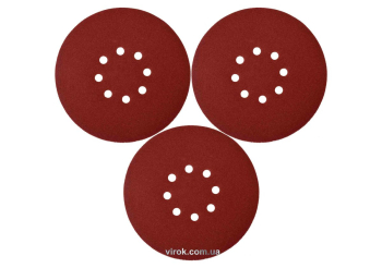 Круг шліфувальний з наждачн. паперу з липучкою YATO: Ø= 180 мм, Р150, до YT-82341, 3 шт [50/200]