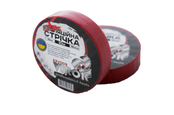 Стрічка ізоляційна VIROK : 15 мм х 10 м x 0,18 мм ЧЕРВОНА [15/240]