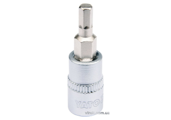 Головка торцева YATO квадрат 1/4". HEX M4, L= 37 мм [150/600]