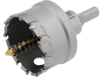 Свердло коронка по металу TCT YATO: Ø54 x 103 мм, товщ. до 25мм, з напрямним, 6-гран. хвост 3/8" [6]