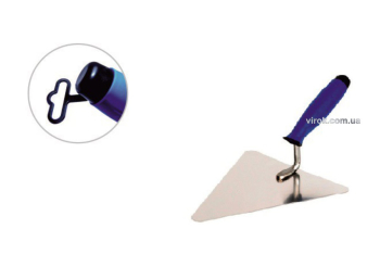 Кельма муляра трикутна з нержавійки PROFI , двокомпонентна ручка, 180 мм , ТМ VIROK