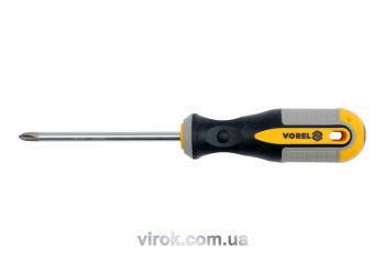 Викрутка хрестова VOREL : "Philips" PH2 х 200 мм. Cr-V [12/36/144]