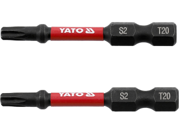 Насадка викруткова ударна YATO TORX T20 х 50 мм. HEX 1/4", 2 шт.[10]
