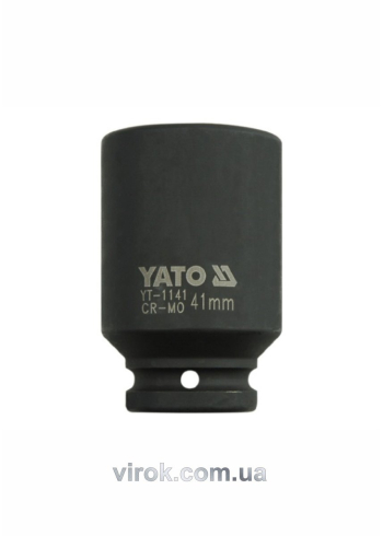Головка торцева ударна 6-гранна YATO : подовжена, квадрат 3/4", М= 41 мм, L= 90 мм [5/20]