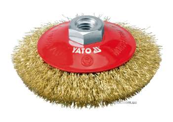 Щітка - крацовка дискова YATO Ø=100 мм з кріпильною гайкою М14 [8/64]