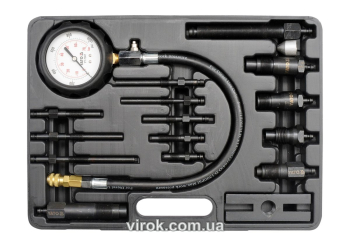 Компресометр для дизельних двигунів YATO : 7 МПа, зі спорядженням, 16 шт + кейс [5]