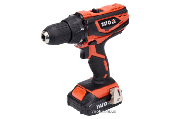Шуруповерт-дриль акумуляторний YATO : 18V, Li-Ion, 2 Агод, KM- 40 Нм, патрон Ø≤13 мм [5/120]