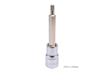 Головка торцева YATO квадрат 1/2 "SPLINE" подовжена M6, L= 100 мм [20/120]