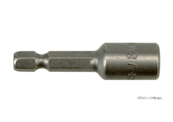 Насадка торцева магнітна 6-гранна YATO : HEX M8 x 48 мм, HEX Ø= 1/4" [Блістер][100/200]