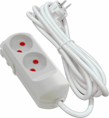 Подовжувач мережевий VIROK: l= 5 м, з 2 гніздами без заземлення