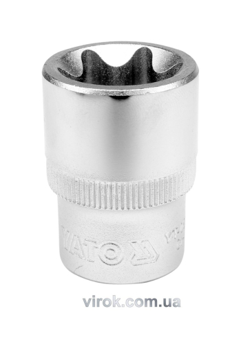 Головка торцева YATO : TORX E18, квадрат 1/2", L= 38 мм. CrV,  [12/120/240]