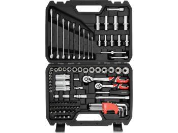 Набір насадок торцевих, викруткових і ключів YATO квадрат 1/4", 3/8" з прикладними інструм-ми 92 шт.