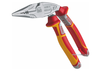 Плоскогубці комбіновані NWS "Ergo Multi" з ізольов. ручками VDE до 1000 В: вигнуті 45°, L= 200 мм