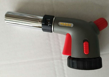 Пальник газовий VIROK з різьбовим (7/16) з'єднанням, Piezo + 360*, ceramic, блок. кнопка