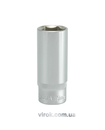 Головка торцева 6-гранна YATO : подовжена, квадрат 3/8", М= 19 мм, L= 63 мм [12/60/120]