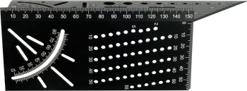 Кутник алюмінієвий стереометричний 3D YATO 150х 70х 215 мм з транспортиром і шаблонами отворів [10]