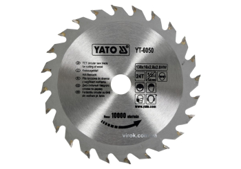 Диск пиляльний победітовий по дереву YATO: 130х16х2.8х2.0 мм, 24 зубці, R.P.M до 10000 1/хв [25/50]