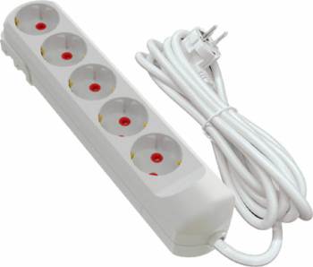 Подовжувач мережевий VIROK: l= 5 м, з 5 гніздами із заземленням