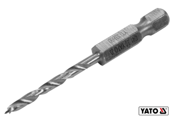 Свердло по дереву YATO : Ø3 x 65/35 мм, хвостовик- HEX 1/4", HSS 4241(DW)