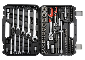 Набір головок торцевих YATO : квадрат 1/2", 1/4", з інструментами, 82 шт. [2/60]