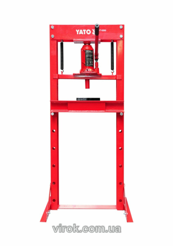 Прес гідравлічний рамний YATO; навантаж.- 12 т, роб. зона- 0-695 мм, ширина рами- 400 мм [1]