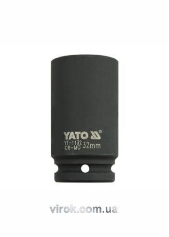 Головка торцева ударна 6-гранна YATO : подовжена, квадрат 3/4", М= 32 мм, L= 90 мм [7/28]